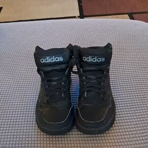 Adidas Black High-Top Sneakers with Leather Upper
